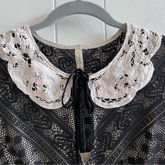 Free People  Talk that Talk Peter Pan Collar Fit and Flare Lace Dress - Picture 4 of 16